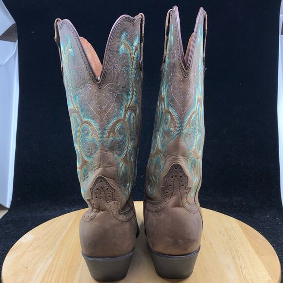 Justin Classic Western Boots square toe London Calf Style 1409 Wmns Size 6 - Picture 9 of 11